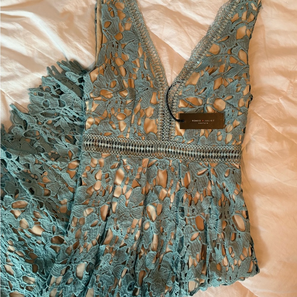 Romeo & Juliet Couture Blue Lace Dress